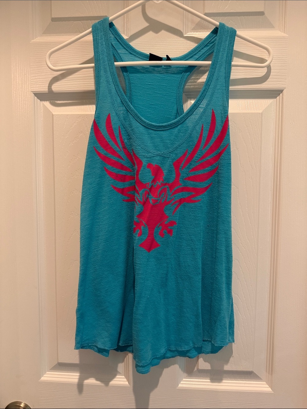 Cruel Girl Teal Tank with Pink Winged Graphic